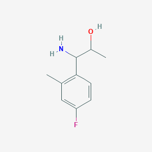 molecular formula C10H14FNO B13032913 1-Amino-1-(4-fluoro-2-methylphenyl)propan-2-OL 