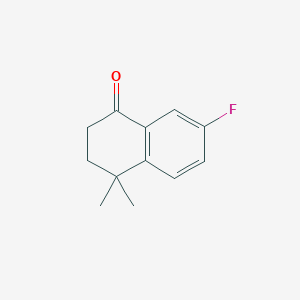 molecular formula C12H13FO B13032959 7-Fluoro-4,4-dimethyl-1,2,3,4-tetrahydronaphthalen-1-one 