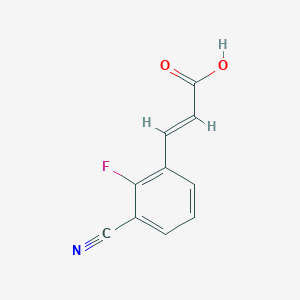 molecular formula C10H6FNO2 B13033022 (E)-3-(3-Cyano-2-fluorophenyl)acrylic acid 