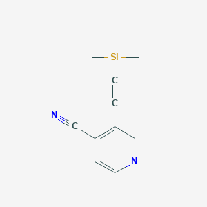 molecular formula C11H12N2Si B13033034 3-((Trimethylsilyl)ethynyl)isonicotinonitrile 