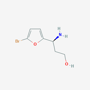 molecular formula C7H10BrNO2 B13033056 (3S)-3-Amino-3-(5-bromo(2-furyl))propan-1-OL 