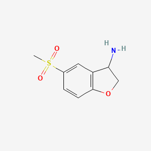 molecular formula C9H11NO3S B13033079 5-(Methylsulfonyl)-2,3-dihydrobenzo[B]furan-3-ylamine 