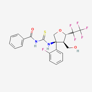 N-(((3S,4R,5S)-3-(2-Fluorophenyl)-4-(hydroxymethyl)-5-(perfluoroethyl)tetrahydrofuran-3-YL)carbamothioyl)benzamide