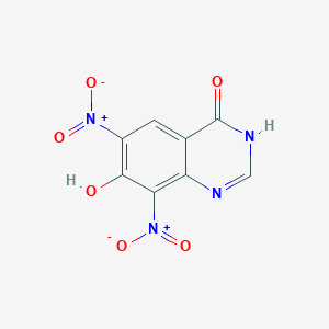 molecular formula C8H4N4O6 B13033163 7-Hydroxy-6,8-dinitroquinazolin-4(3H)-one 