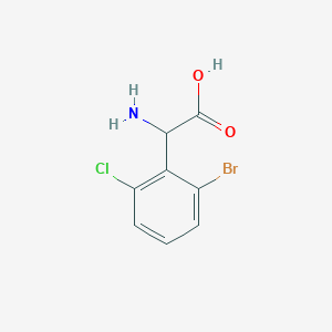 molecular formula C8H7BrClNO2 B13033177 2-Amino-2-(2-bromo-6-chlorophenyl)acetic acid 