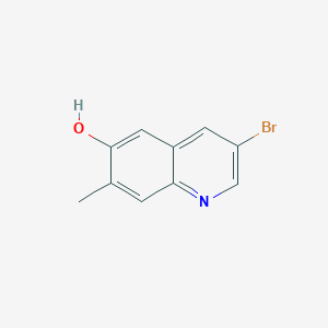 molecular formula C10H8BrNO B13033181 3-Bromo-7-methylquinolin-6-ol 