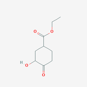 molecular formula C9H14O4 B13033225 Ethyl3-hydroxy-4-oxocyclohexanecarboxylate 