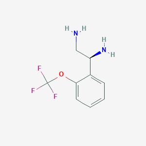 molecular formula C9H11F3N2O B13033234 (1S)-1-[2-(Trifluoromethoxy)phenyl]ethane-1,2-diamine 