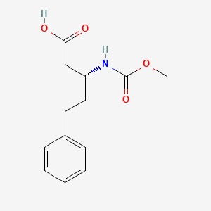 molecular formula C13H17NO4 B13033238 (R)-3-((Methoxycarbonyl)amino)-5-phenylpentanoic acid 