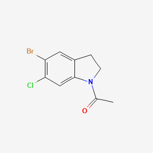 molecular formula C10H9BrClNO B13033239 1-(5-bromo-6-chloro-2,3-dihydro-1H-indol-1-yl)ethan-1-one 