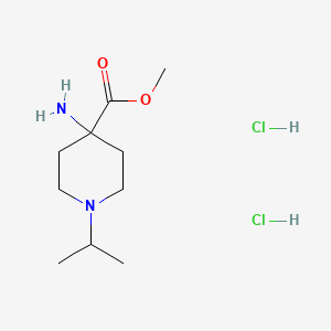 molecular formula C10H22Cl2N2O2 B13033242 Methyl 4-amino-1-isopropylpiperidine-4-carboxylate dihydrochloride 