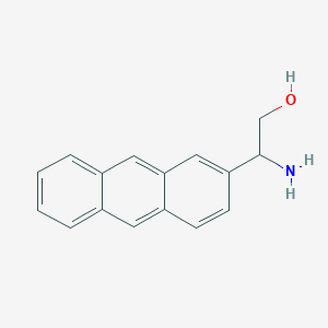 molecular formula C16H15NO B13033327 2-Amino-2-(2-anthryl)ethan-1-OL 