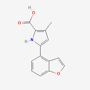 molecular formula C14H11NO3 B13033357 5-(Benzofuran-4-yl)-3-methyl-1H-pyrrole-2-carboxylicacid 