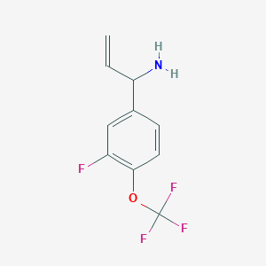 molecular formula C10H9F4NO B13033362 1-[3-Fluoro-4-(trifluoromethoxy)phenyl]prop-2-enylamine 