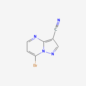 molecular formula C7H3BrN4 B13033363 7-Bromopyrazolo[1,5-a]pyrimidine-3-carbonitrile 