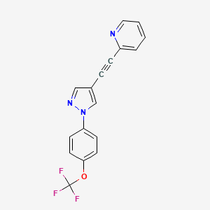 molecular formula C17H10F3N3O B13033373 2-((1-(4-(Trifluoromethoxy)phenyl)-1H-pyrazol-4-yl)ethynyl)pyridine 