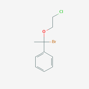 molecular formula C10H12BrClO B13033382 (1-Bromo-1-(2-chloroethoxy)ethyl)benzene 