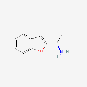 molecular formula C11H13NO B13033383 (1S)-1-(1-benzofuran-2-yl)propan-1-amine 