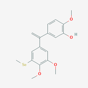 molecular formula C18H20O4Se B13033391 5-(1-(3,4-Dimethoxy-5-(methylselanyl)phenyl)vinyl)-2-methoxyphenol 