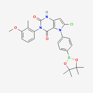 6-Chloro-3-(3-methoxy-2-methylphenyl)-5-(4-(4,4,5,5-tetramethyl-1,3,2-dioxaborolan-2-YL)phenyl)-1,5-dihydro-2H-pyrrolo[3,2-D]pyrimidine-2,4(3H)-dione