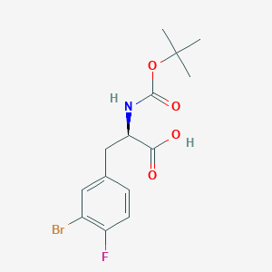 molecular formula C14H17BrFNO4 B13033413 N-Boc-3-bromo-4-fluoro-D-phenylalanine 