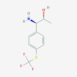 molecular formula C10H12F3NOS B13033466 (1R,2R)-1-Amino-1-[4-(trifluoromethylthio)phenyl]propan-2-OL 