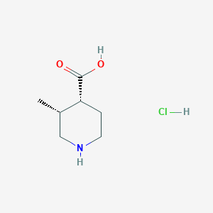 molecular formula C7H14ClNO2 B13033484 rel-(3R,4R)-3-Methylpiperidine-4-carboxylic acid hydrochloride 