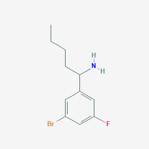 molecular formula C11H15BrFN B13033507 1-(3-Bromo-5-fluorophenyl)pentan-1-amine 