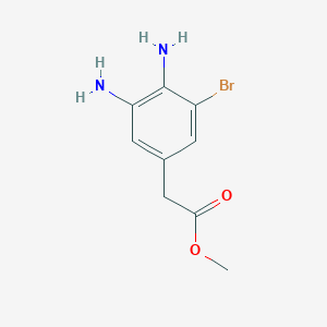 molecular formula C9H11BrN2O2 B13033511 Methyl 3,4-diamino-5-bromophenylacetate 