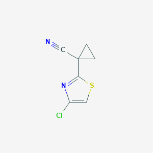 molecular formula C7H5ClN2S B13033512 1-(4-Chlorothiazol-2-YL)cyclopropane-1-carbonitrile CAS No. 1433708-77-0