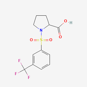molecular formula C12H12F3NO4S B1303356 1-((3-(Trifluoromethyl)phenyl)sulfonyl)pyrrolidine-2-carboxylic acid CAS No. 251096-97-6