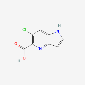 molecular formula C8H5ClN2O2 B13033576 6-chloro-1H-pyrrolo[3,2-b]pyridine-5-carboxylic acid CAS No. 872355-70-9