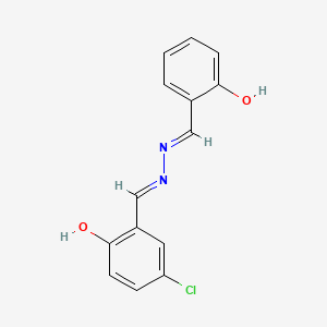 molecular formula C14H11ClN2O2 B13033589 4-Chloro-2-(((2-hydroxybenzylidene)hydrazono)methyl)phenol 