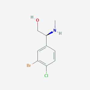 molecular formula C9H11BrClNO B13033596 (S)-2-(3-Bromo-4-chlorophenyl)-2-(methylamino)ethan-1-OL 