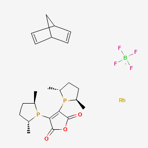 molecular formula C23H32BF4O3P2Rh- B13033630 2,3-BIs[(2r,5r)-2,5-dimethyl-phospholanyl]maleic anhydride(2,5-norbornadiene)rhodium(i) tetrafluoroborate 