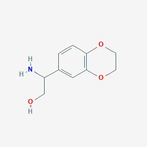 molecular formula C10H13NO3 B13033631 2-(2H,3H-Benzo[3,4-E]1,4-dioxin-6-YL)-2-aminoethan-1-OL 