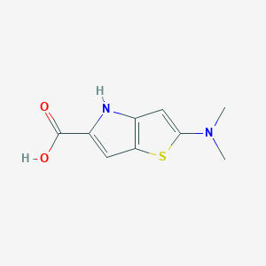 molecular formula C9H10N2O2S B13033646 2-(Dimethylamino)-4H-thieno[3,2-b]pyrrole-5-carboxylicacid 