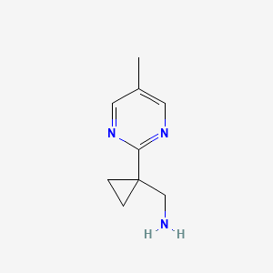 molecular formula C9H13N3 B13033678 (1-(5-Methylpyrimidin-2-YL)cyclopropyl)methanamine 