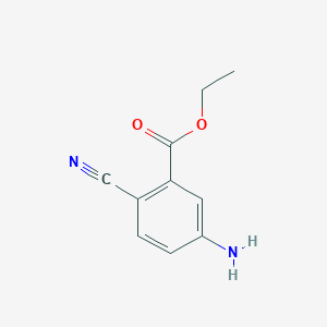 molecular formula C10H10N2O2 B13033691 Ethyl 5-amino-2-cyanobenzoate 