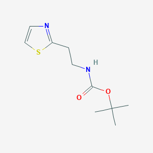 molecular formula C10H16N2O2S B13033721 tert-butyl N-[2-(1,3-thiazol-2-yl)ethyl]carbamate 