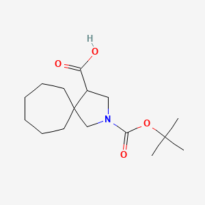 molecular formula C16H27NO4 B13033729 2-[(Tert-butoxy)carbonyl]-2-azaspiro[4.6]undecane-4-carboxylic acid 