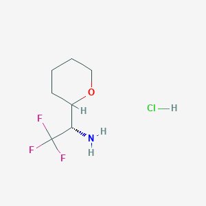 molecular formula C7H13ClF3NO B13033751 (1S)-2,2,2-trifluoro-1-(oxan-2-yl)ethanamine;hydrochloride 