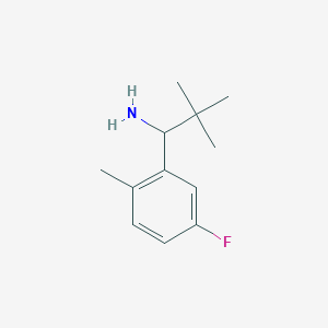 molecular formula C12H18FN B13033760 1-(5-Fluoro-2-methylphenyl)-2,2-dimethylpropan-1-amine 