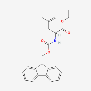 molecular formula C23H25NO4 B13033781 Ethyl 2-((((9H-fluoren-9-YL)methoxy)carbonyl)amino)-4-methylpent-4-enoate 