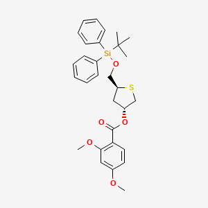 molecular formula C30H36O5SSi B13033788 [(3R,5S)-5-[[tert-butyl(diphenyl)silyl]oxymethyl]thiolan-3-yl] 2,4-dimethoxybenzoate 