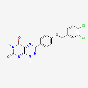 3-(4-((3,4-Dichlorobenzyl)oxy)phenyl)-1,6-dimethylpyrimido[5,4-e][1,2,4]triazine-5,7(1H,6H)-dione