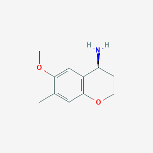 molecular formula C11H15NO2 B13033843 (S)-6-Methoxy-7-methylchroman-4-amine 