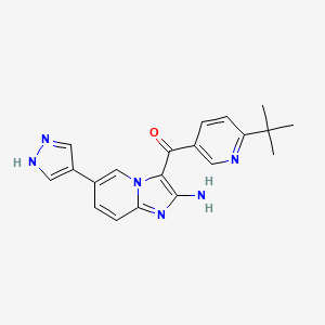 (2-amino-6-(1H-pyrazol-4-yl)imidazo[1,2-a]pyridin-3-yl)(6-(tert-butyl)pyridin-3-yl)methanone