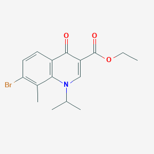 molecular formula C16H18BrNO3 B13033868 Ethyl 7-bromo-1-isopropyl-8-methyl-4-oxo-1,4-dihydroquinoline-3-carboxylate 