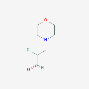 molecular formula C7H12ClNO2 B13033887 2-Chloro-3-morpholinopropanal 